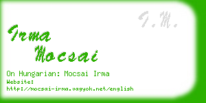 irma mocsai business card